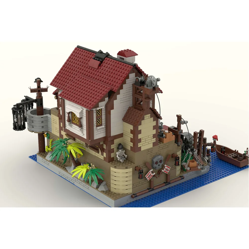 2869PCS MOC The Pirates Pub Modularity Architecture Building Blocks Assembly Model Toy Brick Children's Birthday Exhibit Gifts