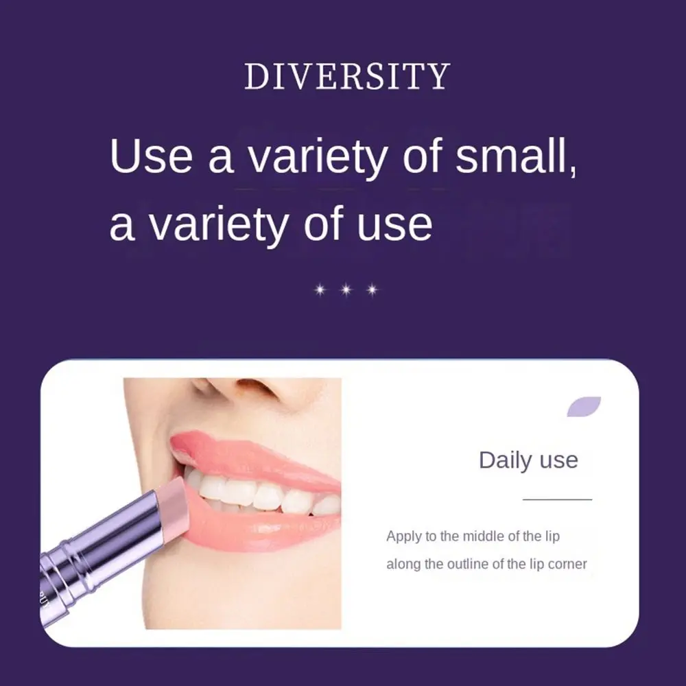 Moisturizing Temperature Color Change Lipstick Waterproof Purple Fruity Lip Pomade Non Stick Cup Long-lasting