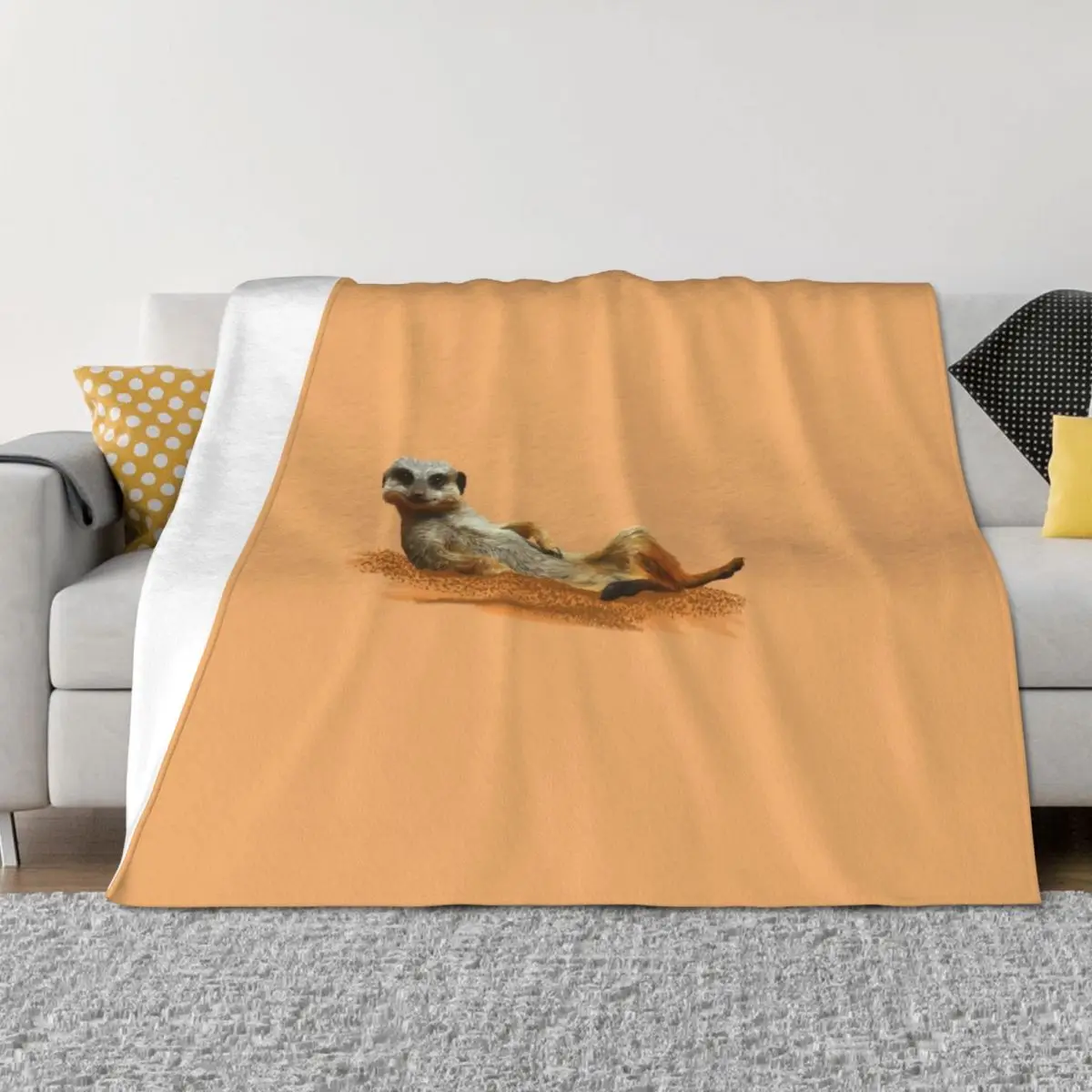 

meerkat Throw Blanket Travel halloween Soft Plaid bed plaid Blankets
