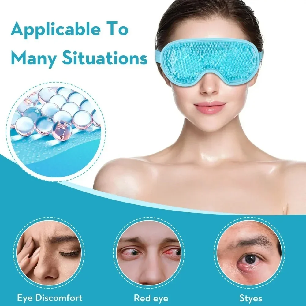 Reusable Gel Hot Cold Compress Eye Mask Cooling Ice Pack Sleeping Beauty Mask for Puffy Eyes Eye Fatigue Relief