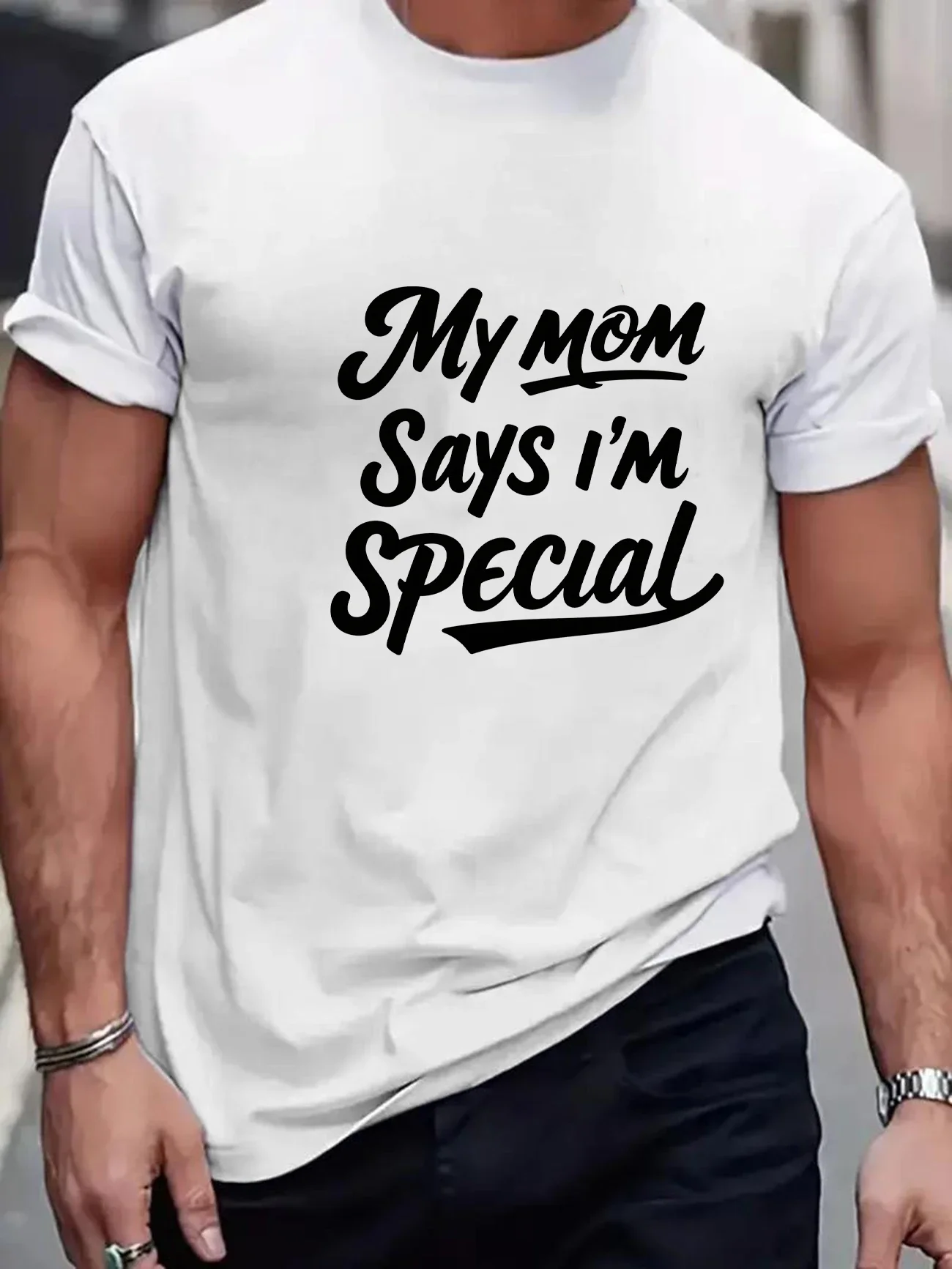 تي شيرت مطبوع "أمي يقول أنني خاصًا"، محب للحيوانات الأليفة، المفضل لدى الأشخاص الرائعين، قماش ناعم، مناسب للمنزل والخارج