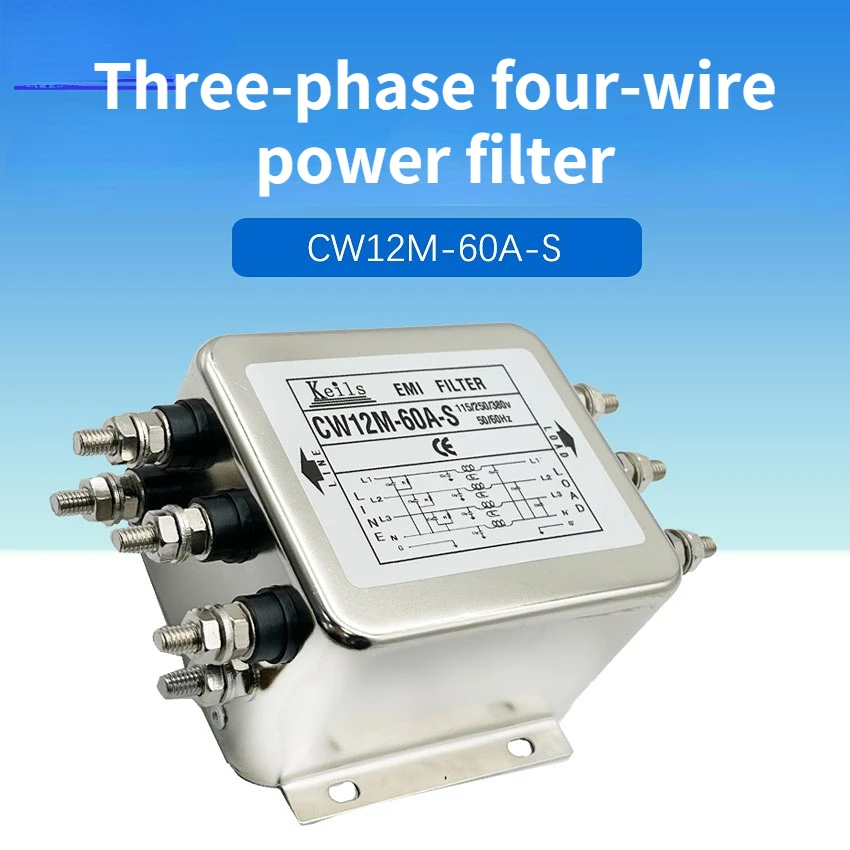 Power Filter Three-phase 380V Anti-interference Filter CW12B-60A-S Purification CW12B-40A