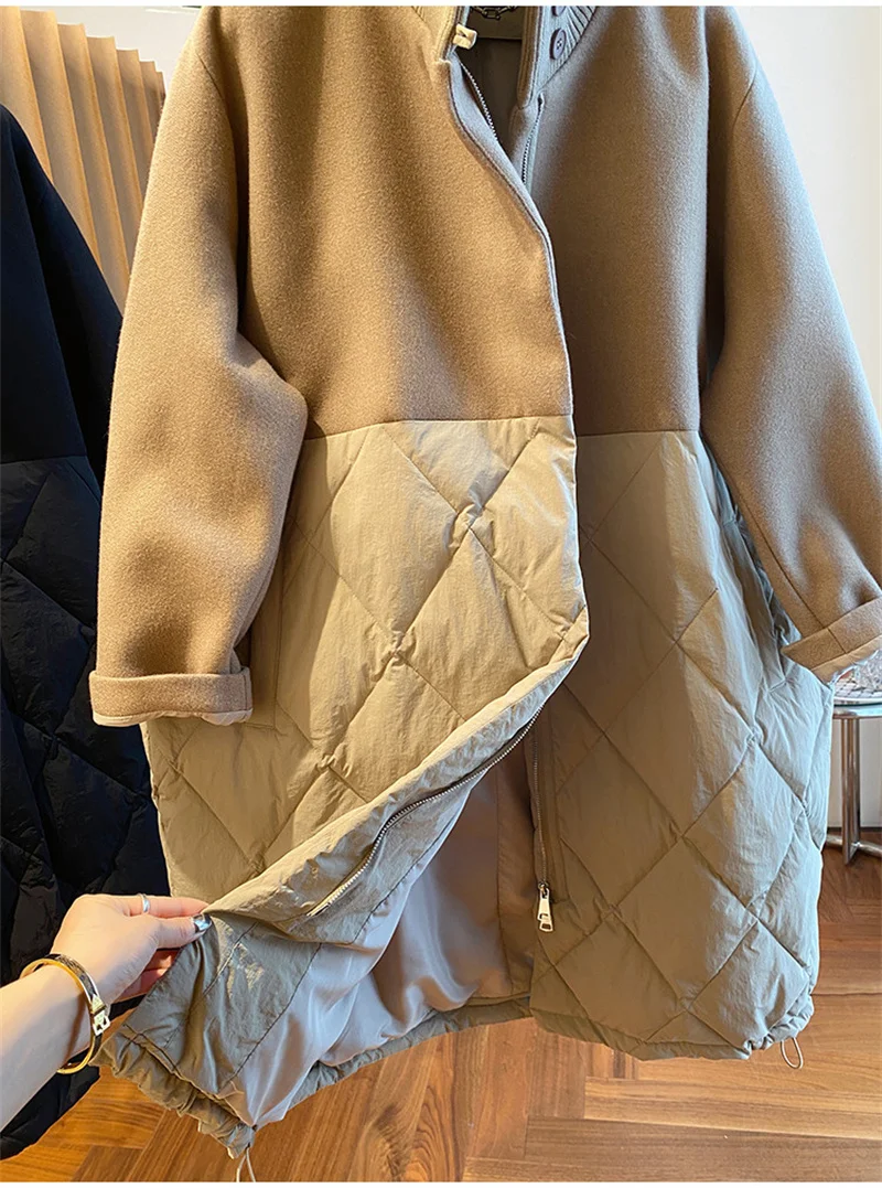 سترات باركاس صوفية بخياطة من القطن للنساء 2026 سترات كشمير فضفاضة جديدة موضة الشتاء بأكمام طويلة ملابس خارجية دافئة للسيدات #6