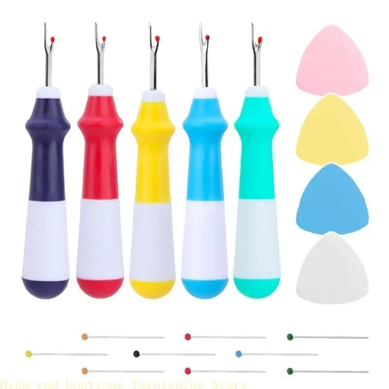 L9NB 5 Set Seam Rippers Thread Remover Stitching Remover Tailors Chalk Sewing Pins Stitching Thread Unpicker Cutter