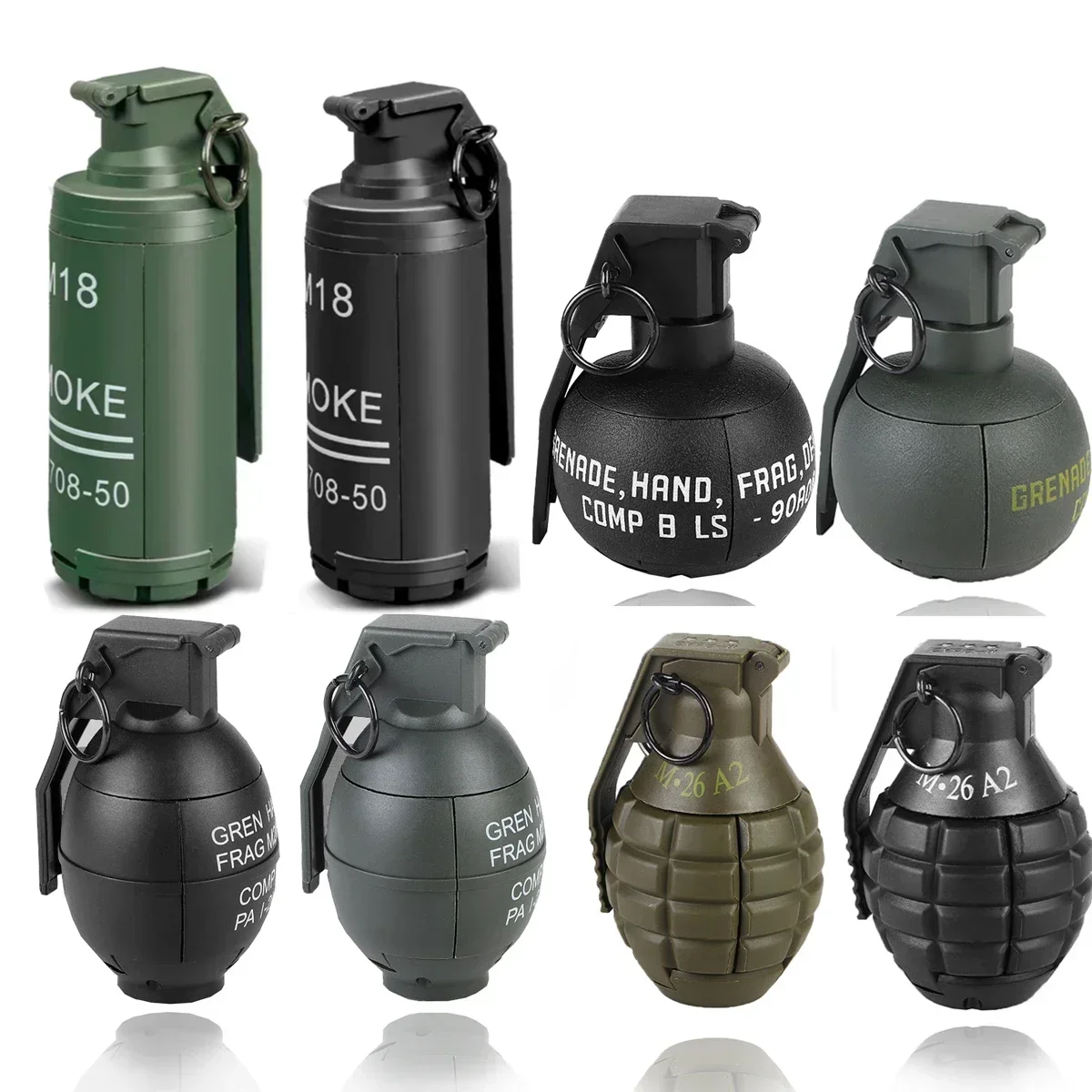 1/3PCS Tactical M26A2 Airsoft Grenade Toy, Plastic Pull Ring Darts Role Play Model For Battle Game Strike PropYD