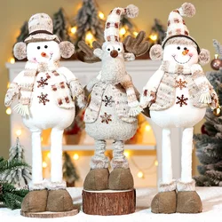 Christmas Snowman Telescopic Doll New Knitted Elk Doll Window Scene Christmas Decoration Merry Christma Gift Happy New Year