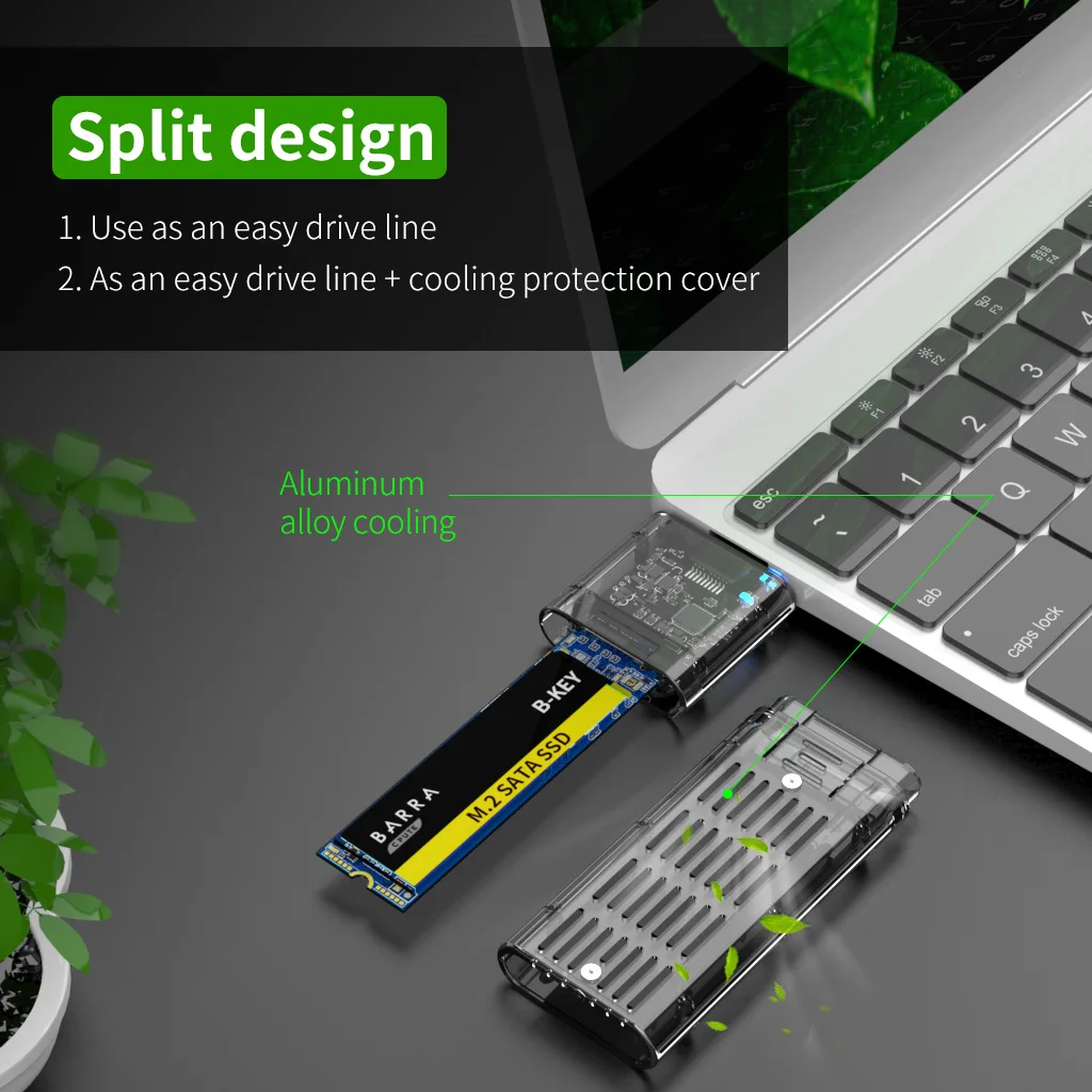 SSD Disk Box M2 To USB 3.0 SSD Adapter M2 SSD CASE SATA Chassis  For PCIE NGFF SATA M / B Key For 2230/2242/2260/2280MM