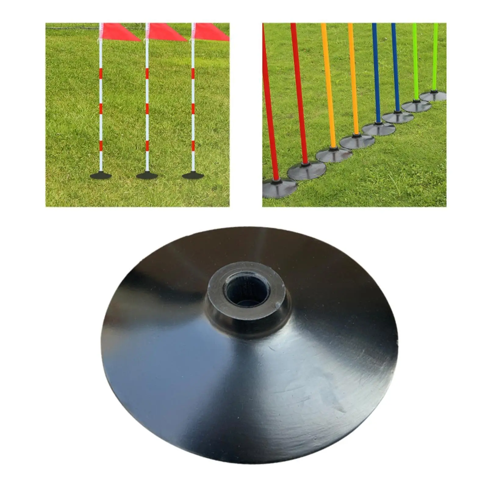 

Agility Training Pole Base Detachable Black Football Training Slalom Pole Base for Hockey Backyard Outside Indoor Outdoor Ground