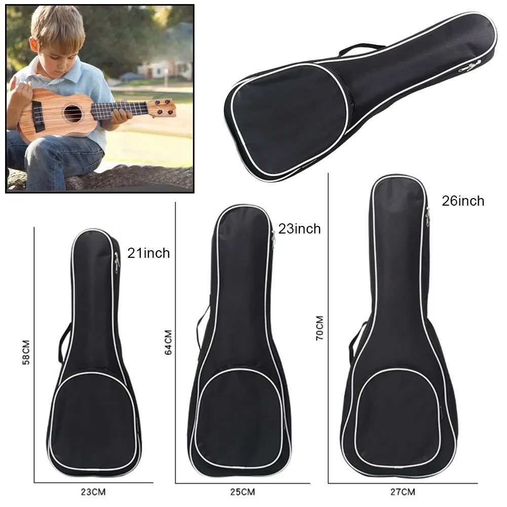 21/23/26in Waterproof Ukulele Bag Soft Case Bag Shoulder Backpack Padded Guitar Parts For Tuner Strings Ukulele Strap For Gift