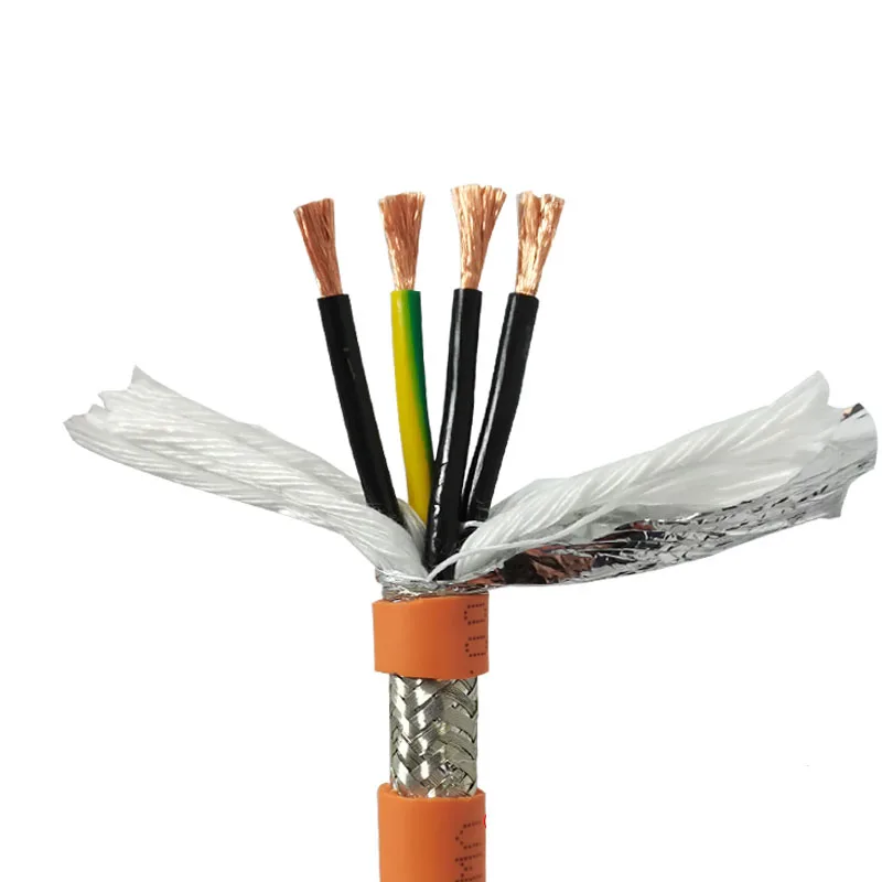 Servo Motor Shielded Cable 4Cores 15/13/11/9AWG driver Power Wire Power Cable Encoder Connection Wire Oil/Heat Resistant PVC