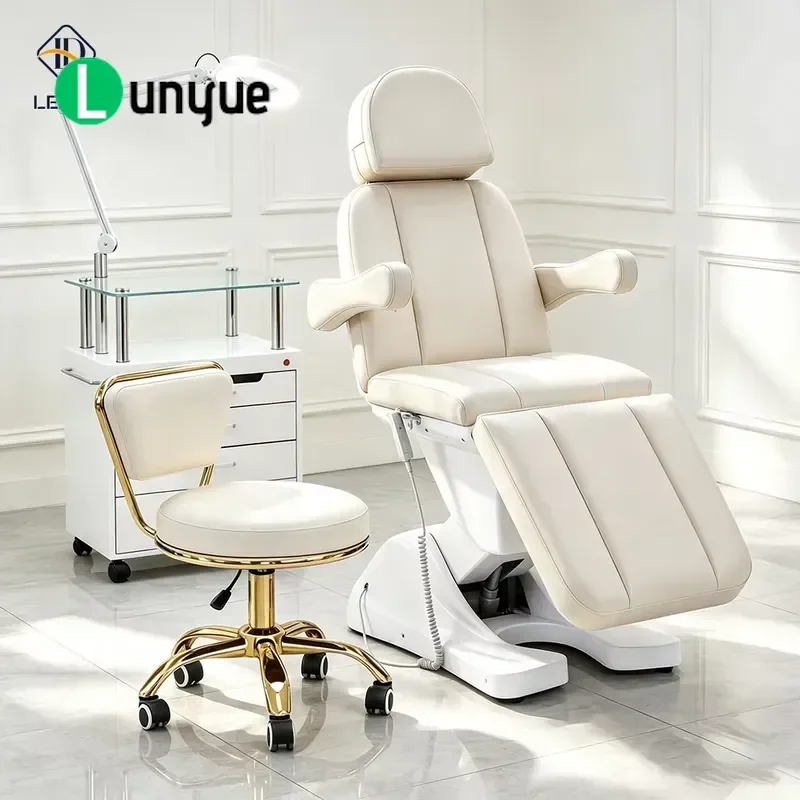 Electric Beauty Bed 3 Motor Curved Eyelash Massage Table Facial Care Furniture for Spa Adjustable Deluxe Comfort