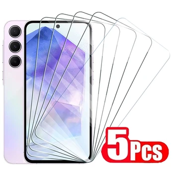 삼성 갤럭시 A55, A35, A25, A15, 4G 스크린 보호대, 갤럭시 A14 5G, A04S, A34, A24, A54 용 강화 유리, 5 개