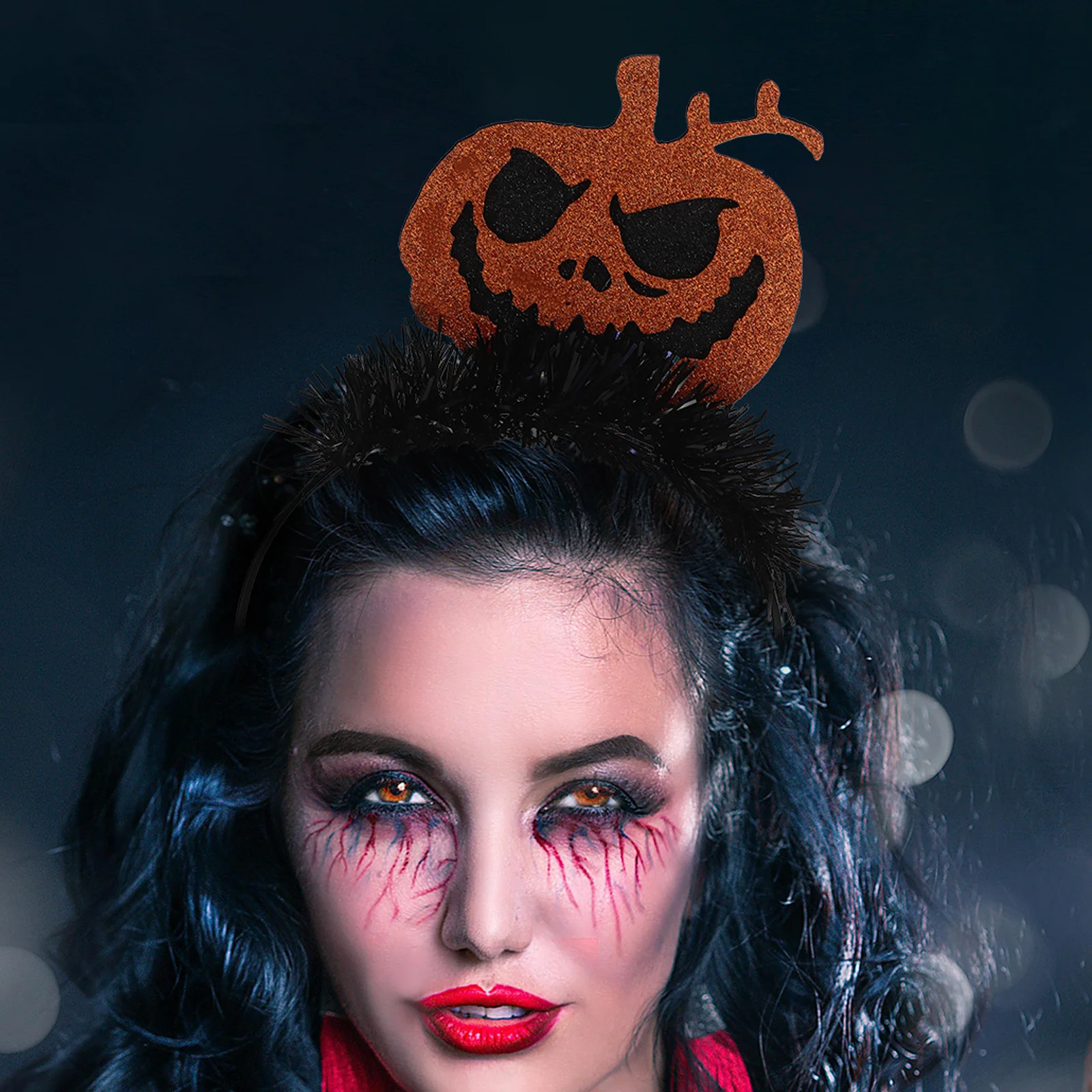 

Halloween Headpiece Pumpkin Decor Cosplay Costume Props Fashionable Eye-Catching Party Hairband Adults Pumpkin Headband