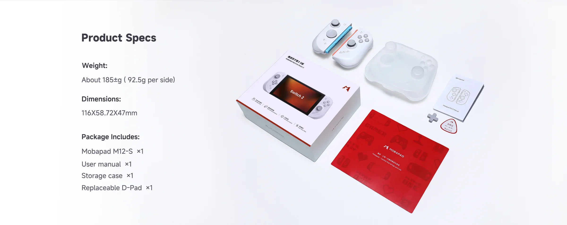 MOBAPAD M12-S Spielcontroller für Nintendo Switch 2 mit Mechanischen Tasten, 9-Achsen-Gyroskop-Bewegungssteuerung, Energiespar-Modus Joypad – Detail 11