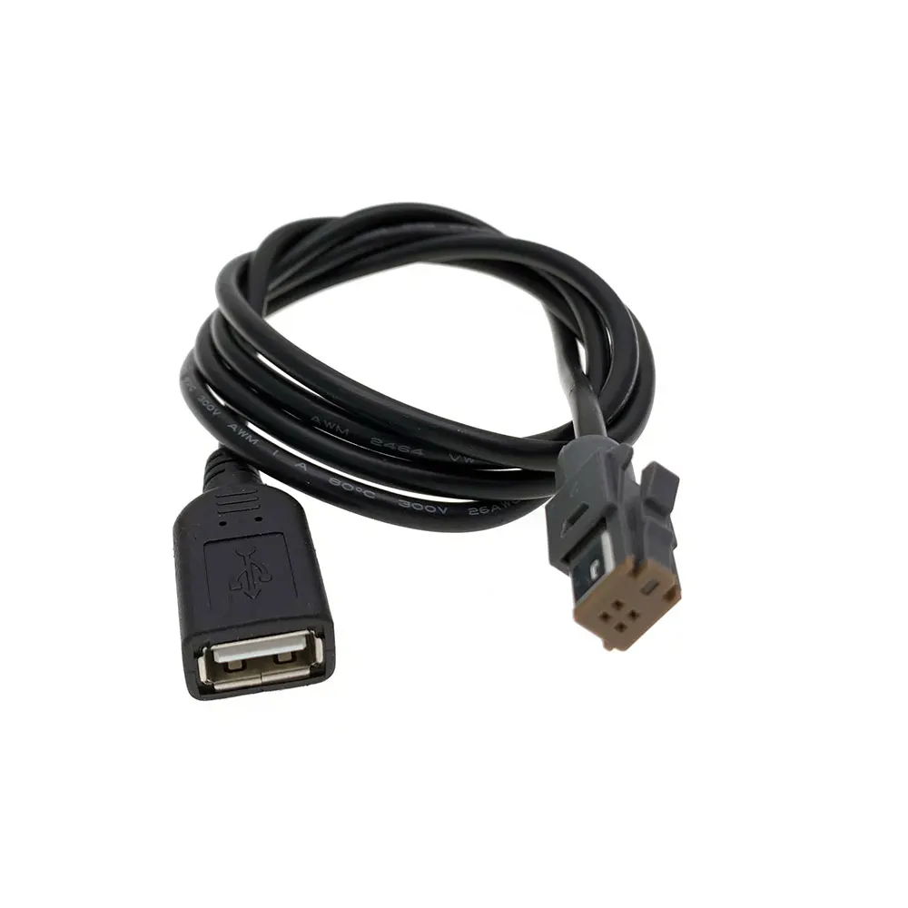 Car Aux Audio Input Media Data Wire for Subaru 4PIN Plug Adapter Cable to Standard USB interface Line Extension Lead for Suzuki
