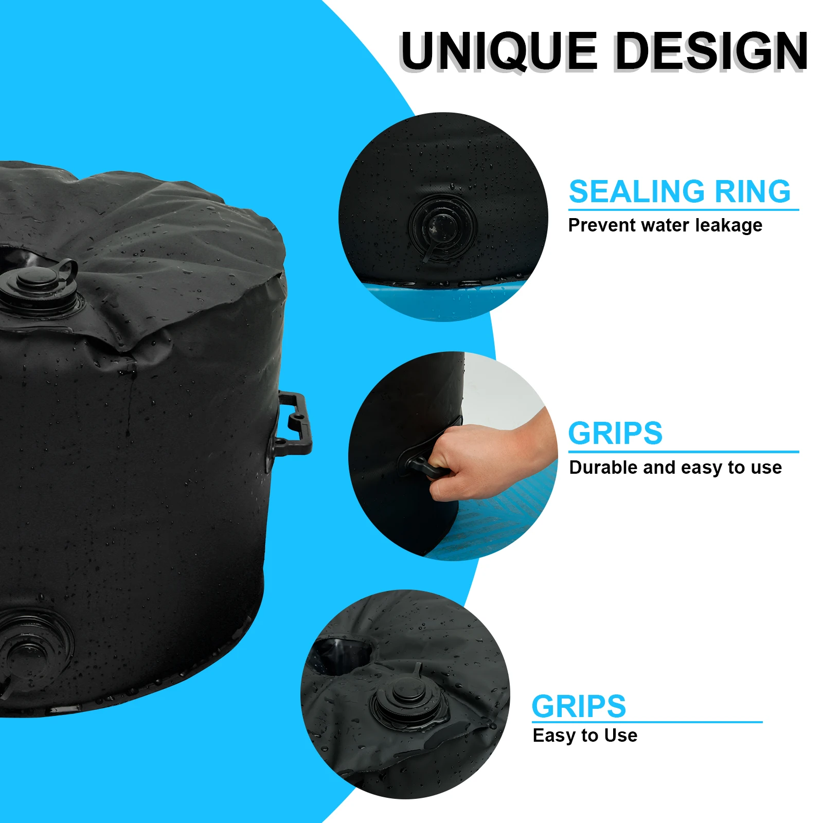 20L/40L Umbrella Base Weight Bag 1000D Sandbag with Handle Weatherproof Parasol Durable Parasol Base for Less Than 8cm Diameter