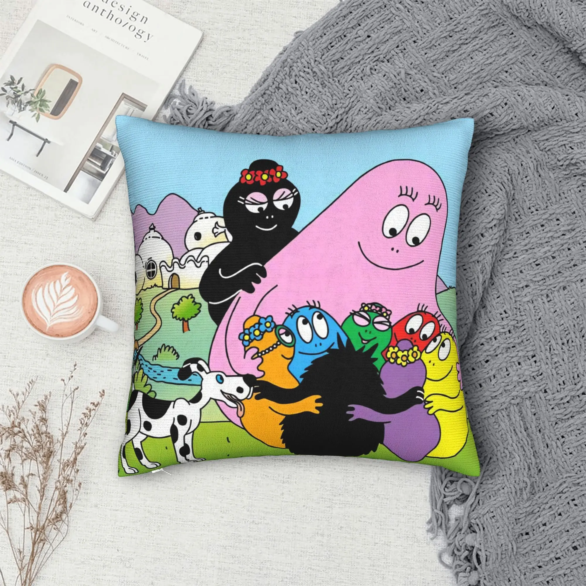 Barbapapa Barbamama Pillow Cover  Soft Cushion Cover Cute Funny Pillow Case For Office Car Home Decor
