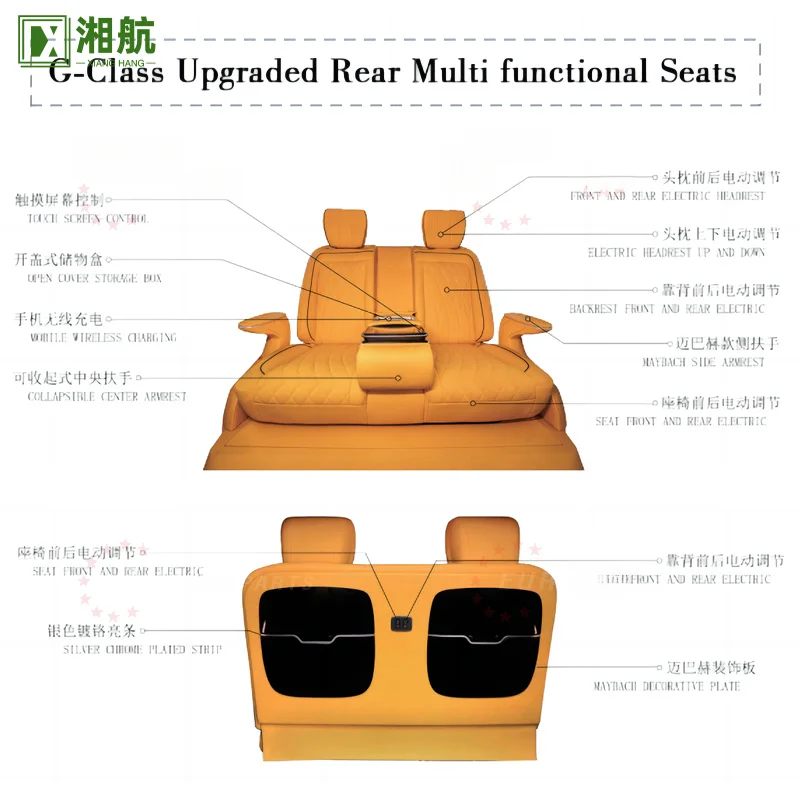 Suitable for 2019+ G-Class W463A/W464   Multi-Function Seat Cover 2019+ Waterproof Interior Car Seat New Body Parts