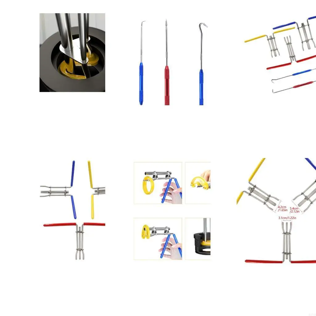 Rod Seal Installation 5-Piece Metal Seal Installer Set with 3 Size Pieces and 2 Hook Picks for Cylinder Seal M4YD