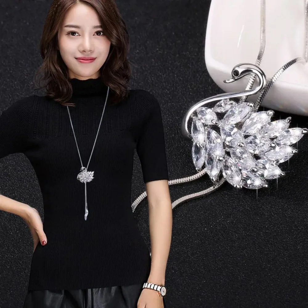 Free Shipping! Fashion Elegant Sweater Chain Long Crystal Snow Pendant Water Drop Accessories  Decoration Necklace Jewelry