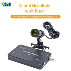 5W Headlight Headlamp with Glasses Clip for Dental Loupe Dental Lab Medical Loupe Dental Magnifier
