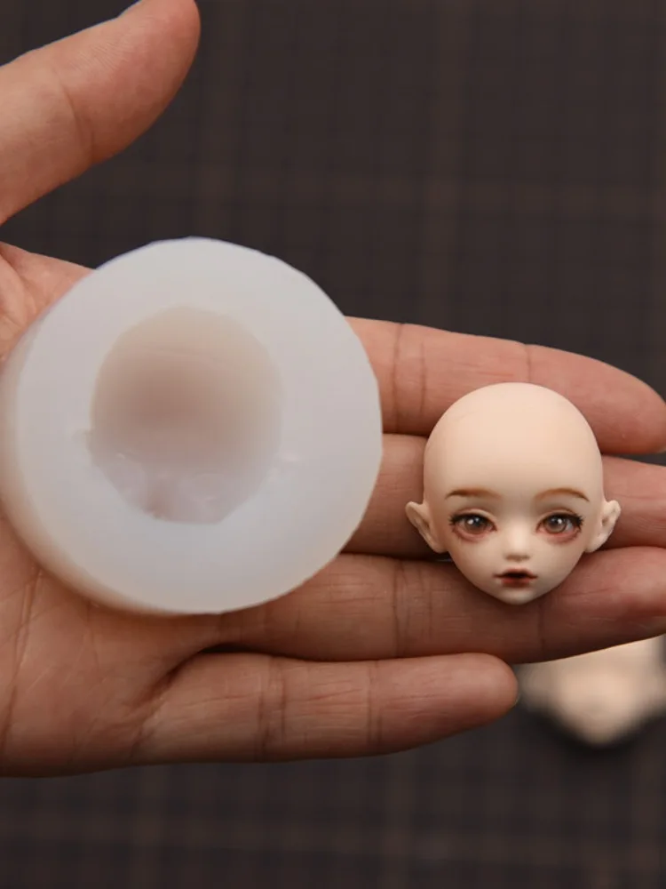 Q 버전 금형 3D 얼굴 인형, 아기 얼굴 실리콘 몰드, 클레이 헤드 스컬피 몰드, DIY 인형 수정 액세서리