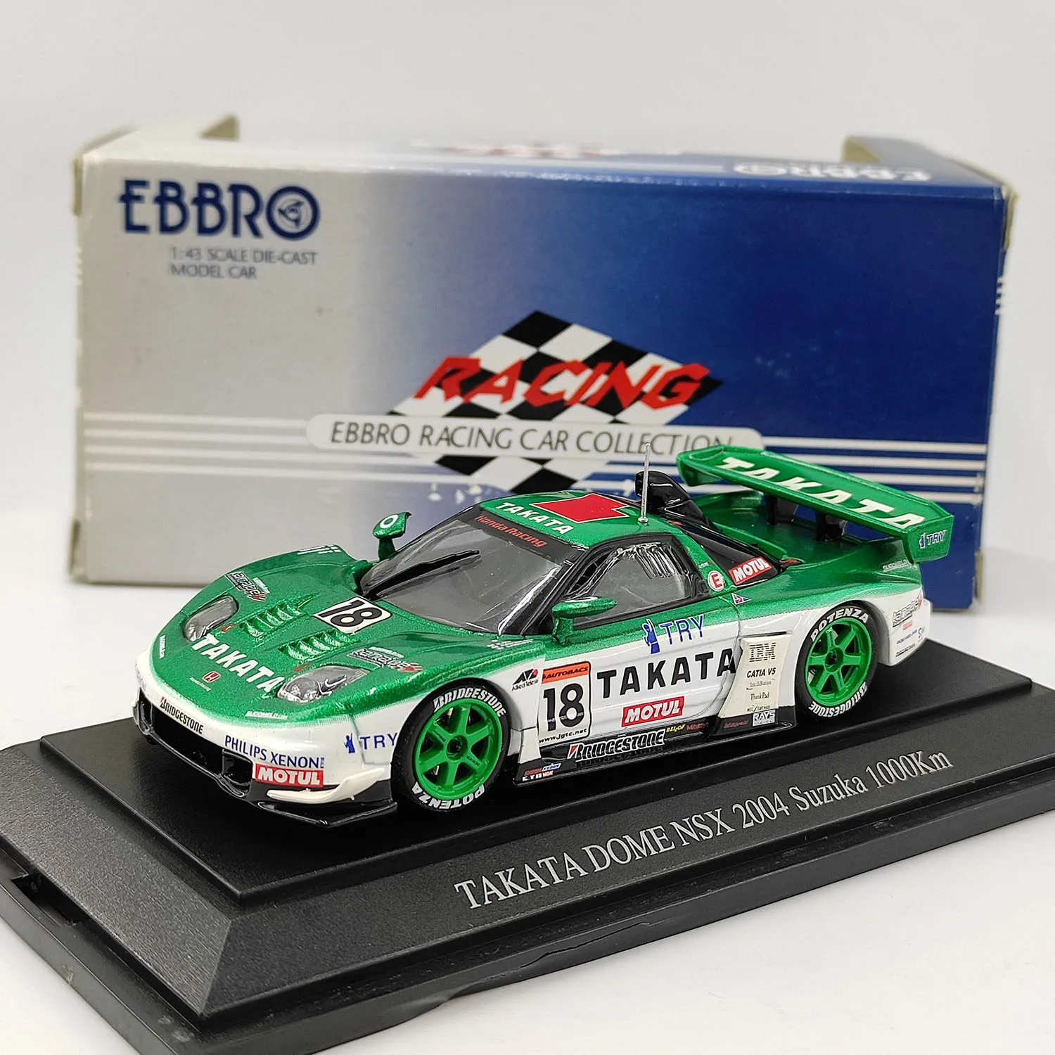 Diecast EBBRO 1:43 Scale Honda TAKATA DOME NSX 2004 Suzuki Alloy Car Model