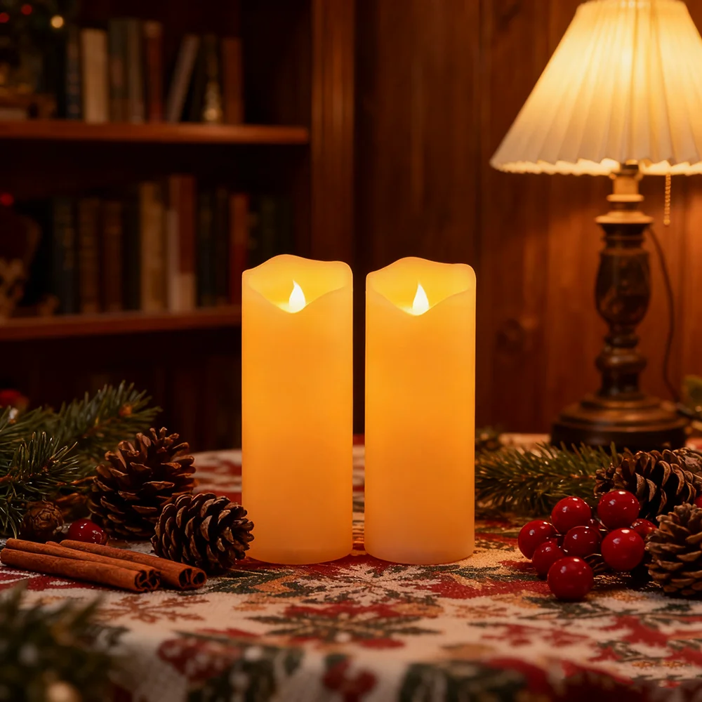 2pcs LED Candle Light, Flameless Candles Light Uneven Edge Paraffin Wax Candle Light Battery Operated LED Candle Night Light view 3
