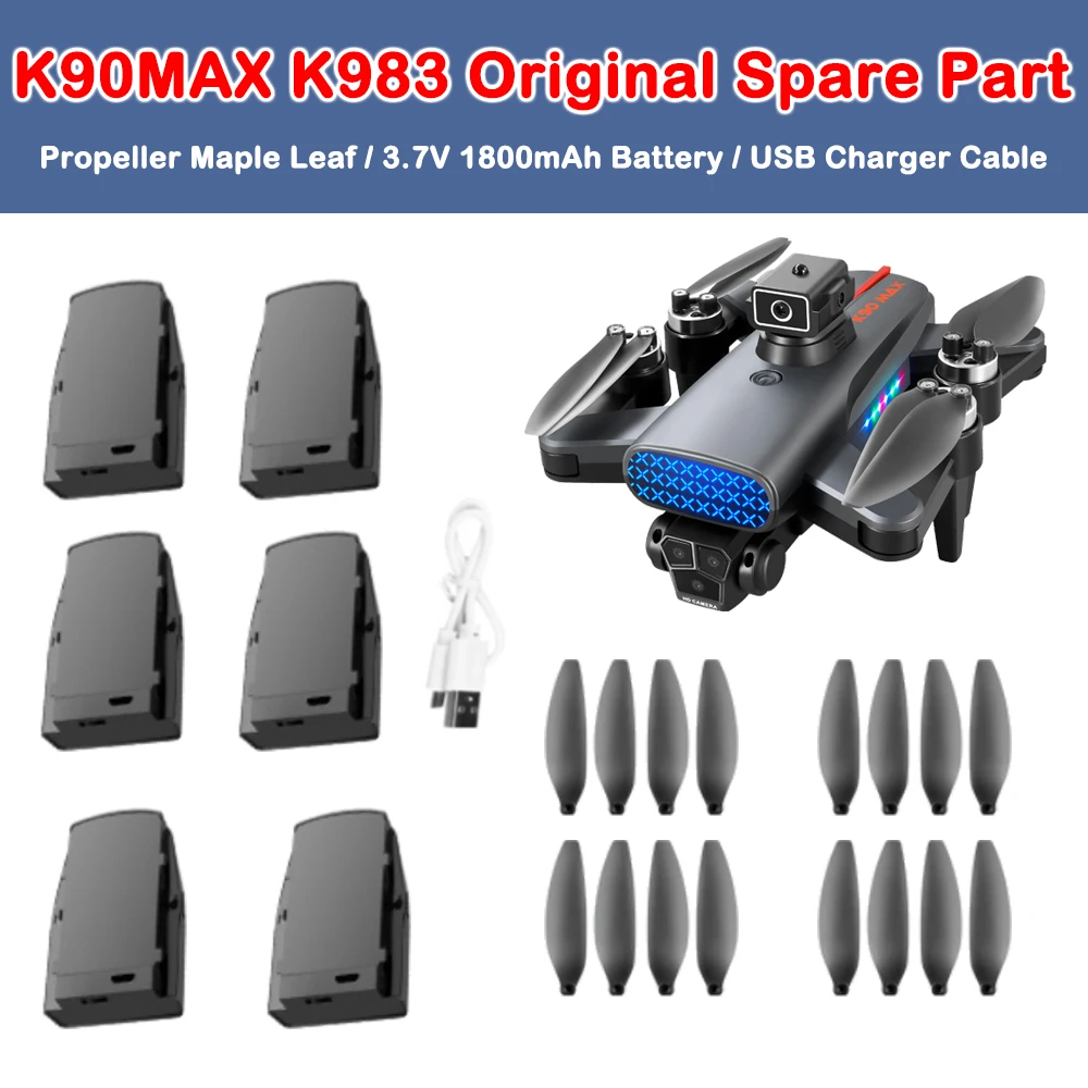 

K90MAX K983 GPS Brushless Drone Spare Part Propeller Blade Maple Leaf / 3.7V 1800Mah Battery / Battery Charger K90 MAX Accessory