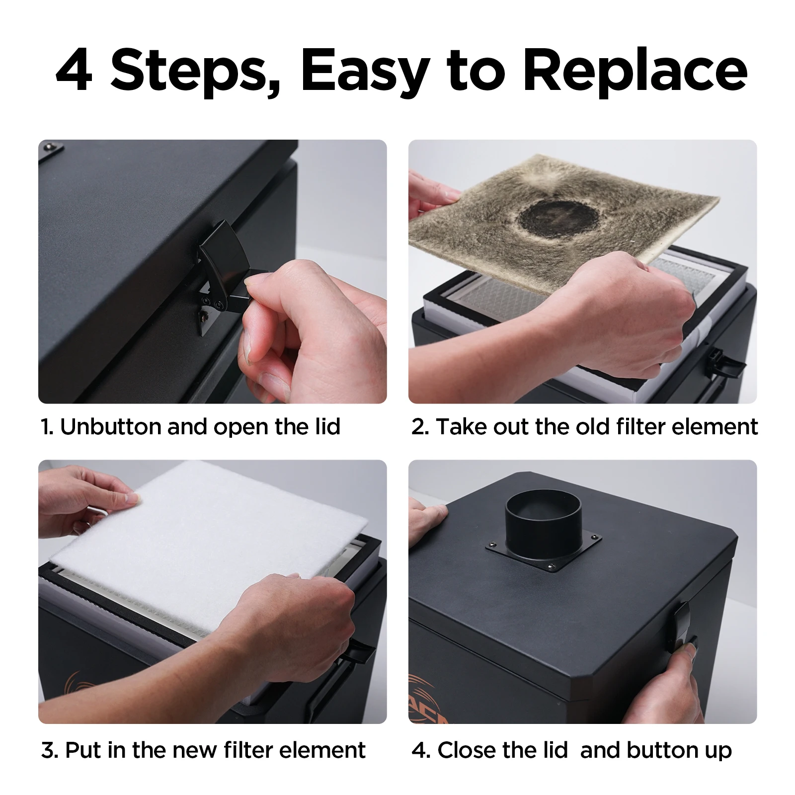 ACMER AP220 Smoke Air Purifier Low Noise 3-layer Replaceable Filter Element Fume Dust Extractor For Laser Engraver Filters Smoke