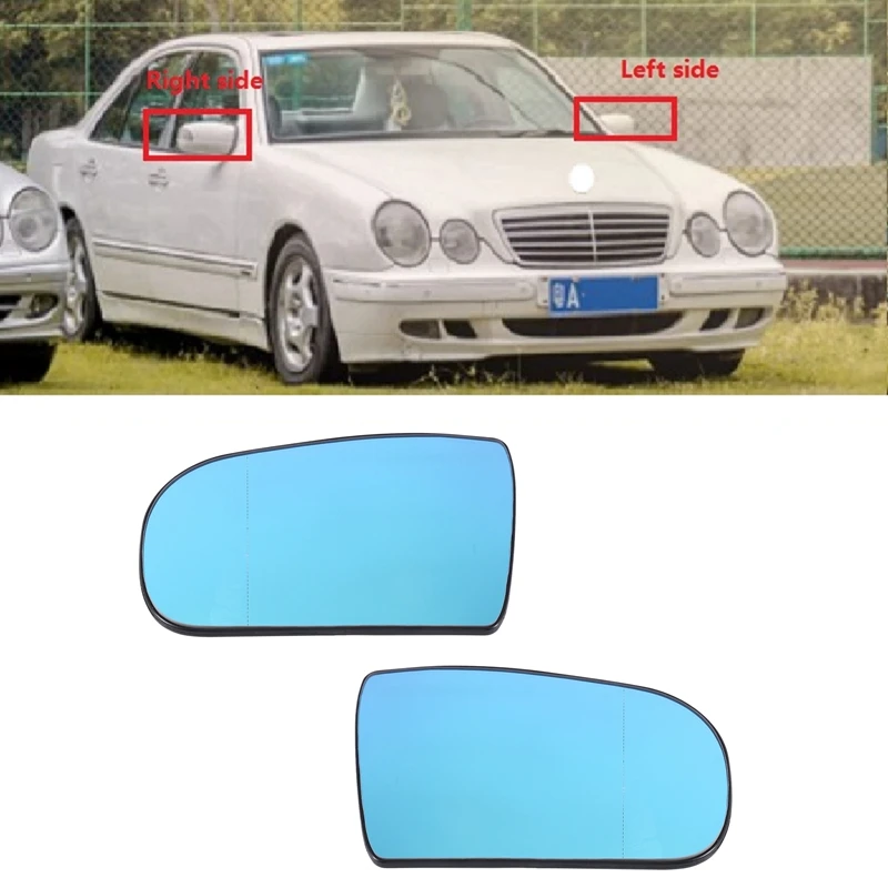 1 Pair Side Door Rearview Mirror Glass Heated With Backing Plate For Mercedes Benz W210 E200 E230 E260 E280 1999-2001