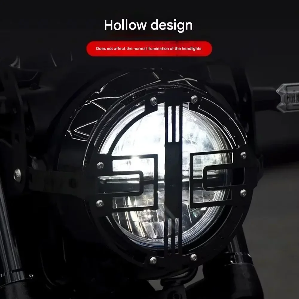 FOR Vintage Aluminum Integrated Headlight Guard Protector for Eliminator 500 Road Bike Classic Style Headlamp Cover