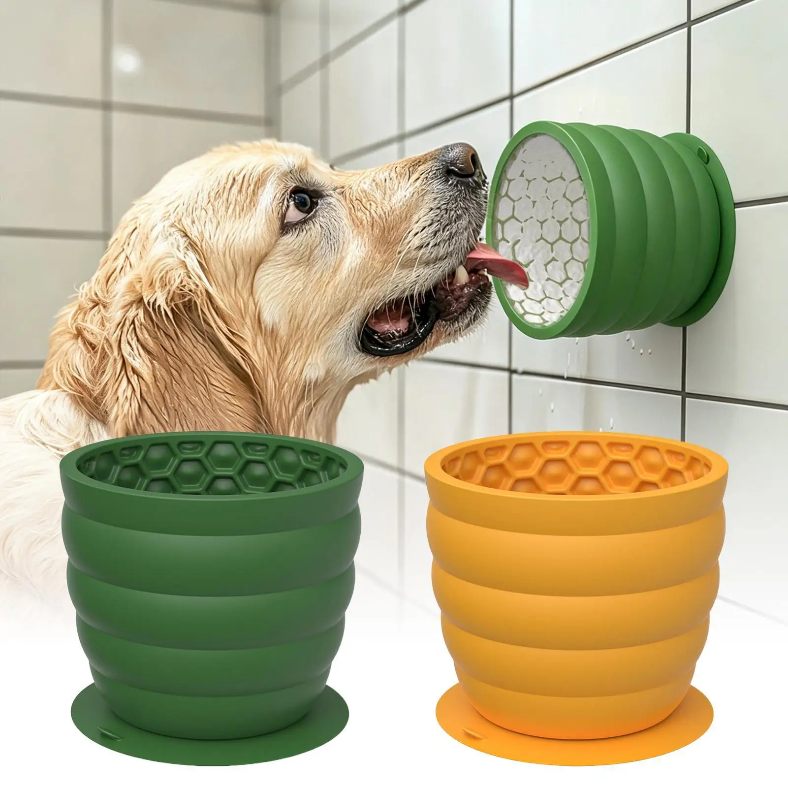 Silicone Slow Feeder Dog Bowl Anti-Choking Interactive Pet Dishes Slow Feeder Cat Bowl Promotes Healthy Digestion Anti-Slip