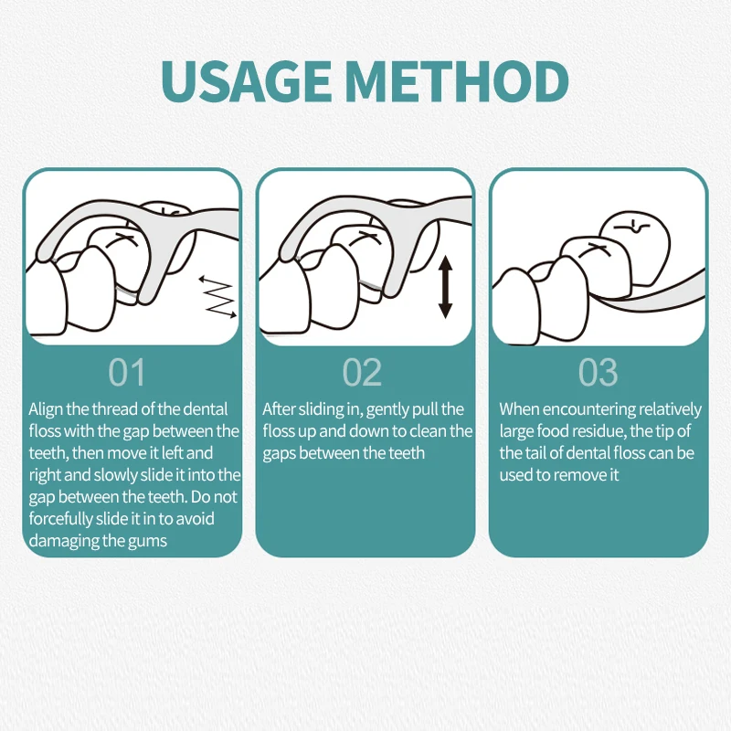 1000/600/300/150PCS - Ultra fine dental floss stick - Clean the gaps between teeth with one piece - Oral care tool