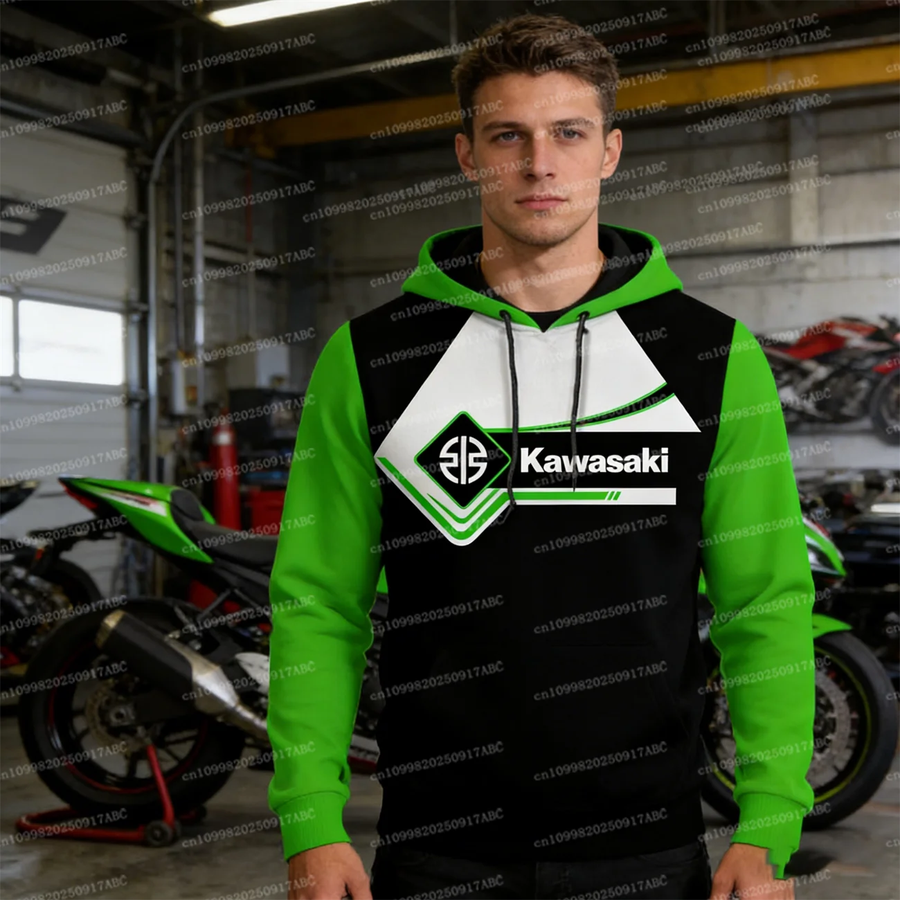 

（Kawasaki ） Men Hoodie Kawasaki Hoodie Spring Autumn Men Hooded Street Sports Clothing Motorcycle Outdoor Extreme Women Hoodie