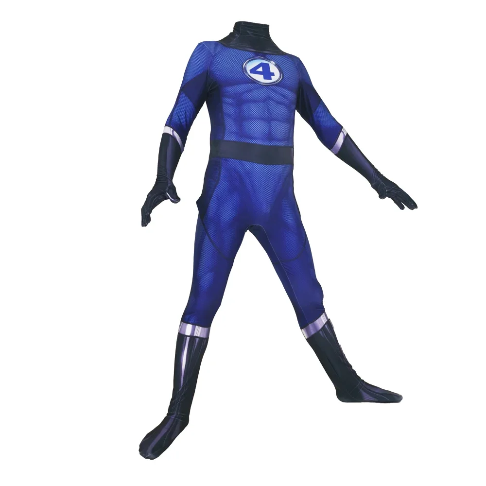 Adult Men Kids Movie Fantastic Four Cosplay Costume High Quality Superhero Zentai Party Bodysuit Jumpsuit