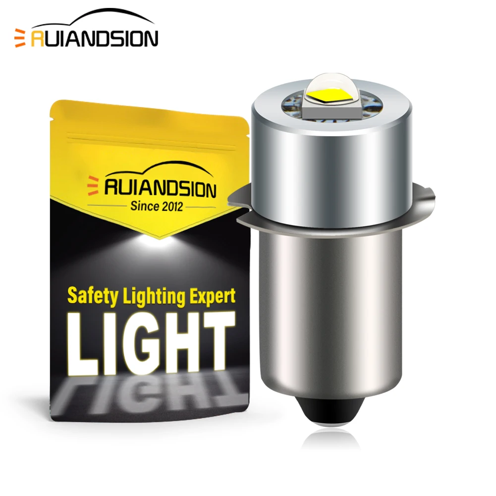 RUIANDSION 1 Upgrade P13.5S DC 3V 6V 4.5V 2-4 Units Aluminum Alloy Replacement Maglite Bulb Flashlight Work Light