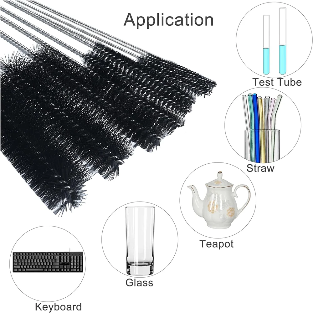 10PCS Cleaning Brush Set Multifunctional Detail Nylon Brushes for Straw/Lab Tube/Sippy Cup/Pipe/Keyboard/Spray Gun/Tool Cleaning