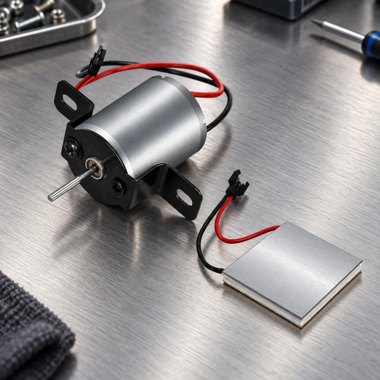 Fireplace Fan Motor Generator Replacement Power Unit with Cooling Plate for Heat Powered Cooktop Fan Maintenance