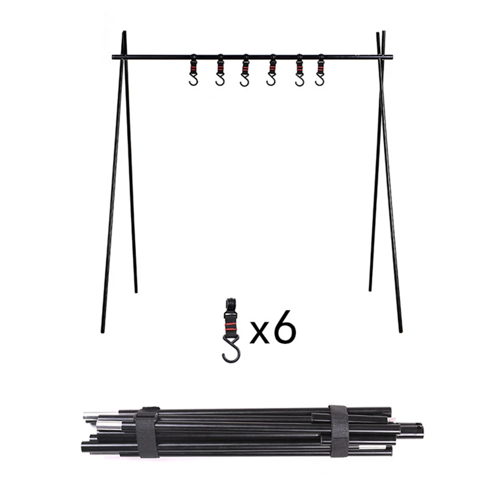 

Camping 2026Organizer Folding Aluminum Rack For Open-Fire Cooking Lightweight Design For Travel For Camping Unfolded