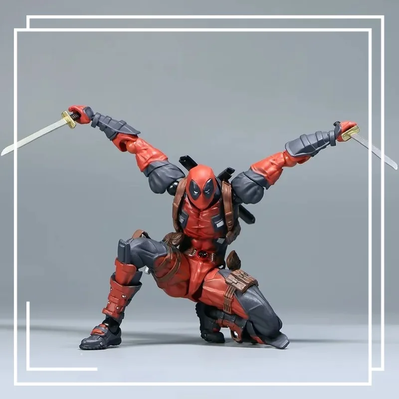 ฟิกเกอร์ Marvel Revoltex Deadpool 025EX 2.0 แบบขยับได้ - โมเดลสะสมที่สามารถปรับท่าทางได้หลากหลาย เหมาะสำหรับเป็นของขวัญในกล่องเดิม