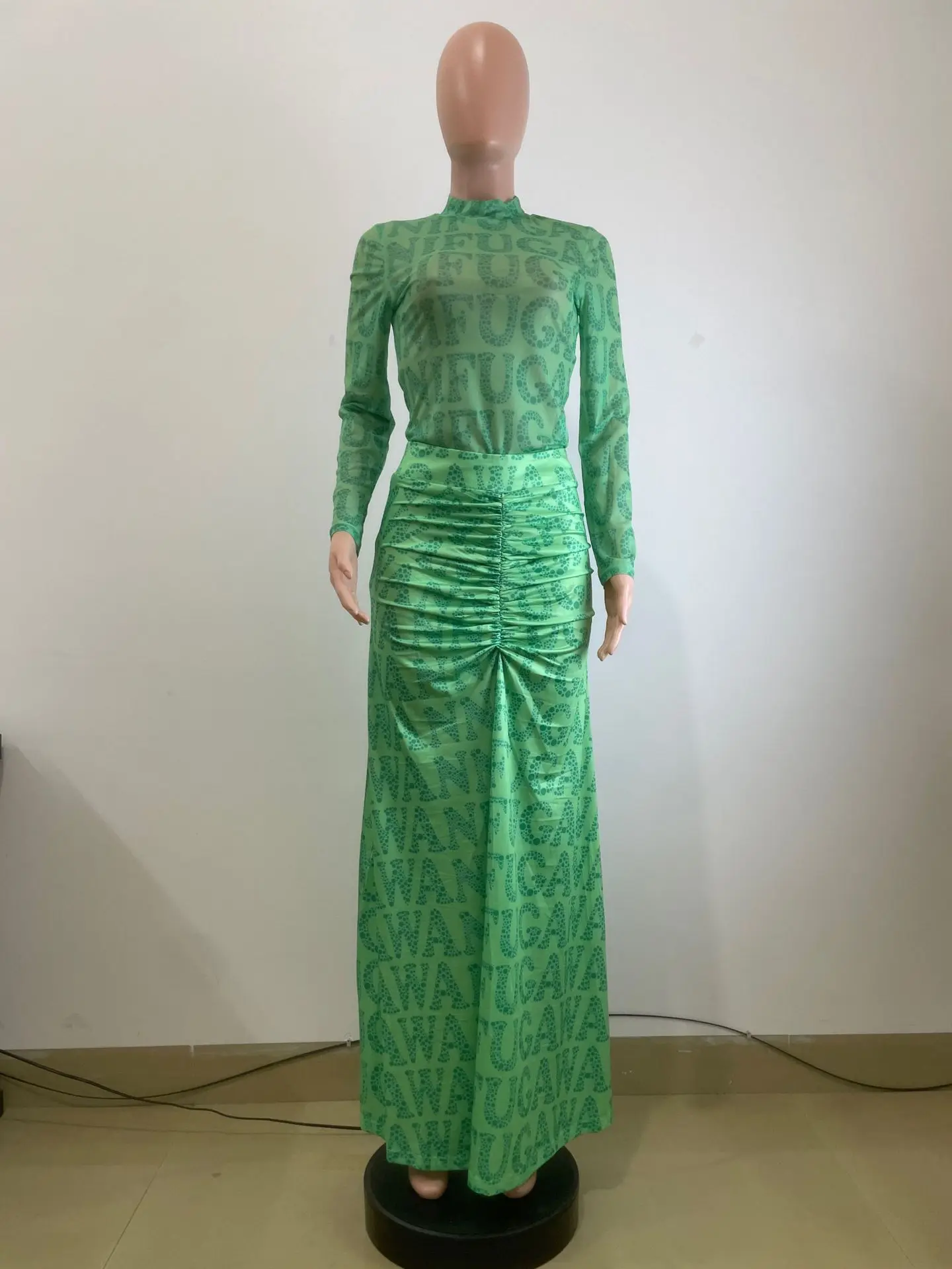 세 자매 가을 겨울 신상 우아하고 고급스러운 생일 파티 휴일 프롬 슬림핏 투피스 세트 여성 의상 롱 드레스