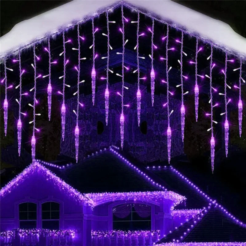 

220V/110V Christmas Lights LED Curtain Icicle String Lights New Year Garden Street Outdoor Decorative Droop Garland Holiday Lamp