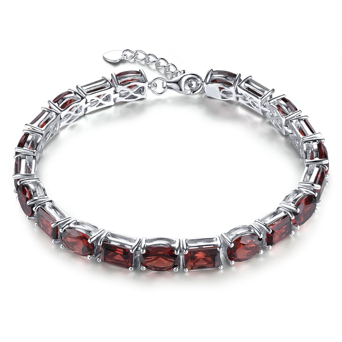 

Natural Red Garnet Sterling Silver Bracelet 38.5 Carats Genuine Gemstone Luxury Gorgerous Fine Jewelrys S925 Anniversary Gifts