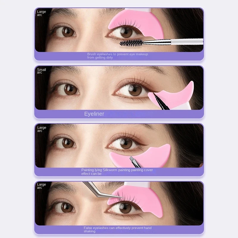 

Silicone Eyeliner Stencils Wing Tips Eye Makeup Auxiliary Bezel Smudge Proof Eyelash Eyeliner Helper Resusable Makeup Tool