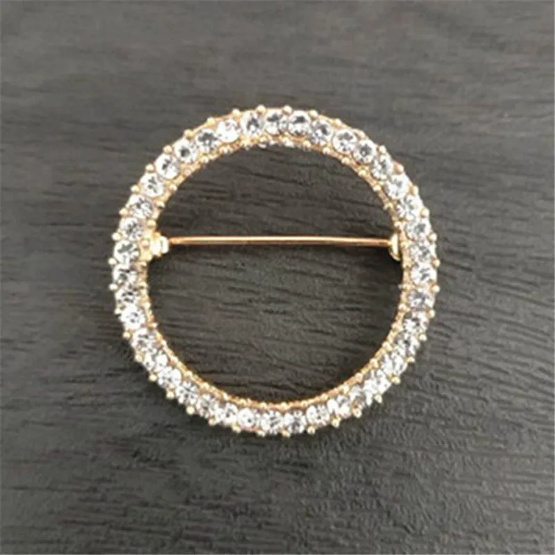 Korean Simple Creative Circle Brooch Female Accessories Round Brooches Coat Scarf Pin Buckle Atmospheric Corsage