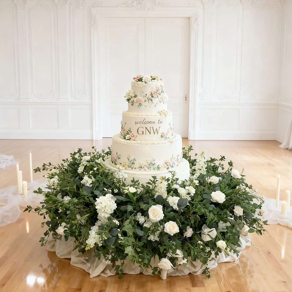 

High End Modern Cloth Artificial Cake Floral Decoration For Luxury Wedding Real Touch Feel Custom Design Wholesale Price