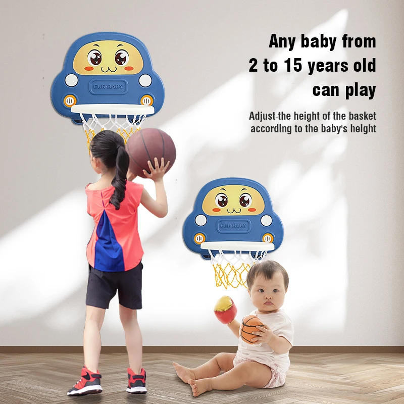 Juguetes deportivos para niños y niñas, pelotas de baloncesto, tipo de pared, aro de baloncesto plegable, juegos para interiores y exteriores, 3 + años