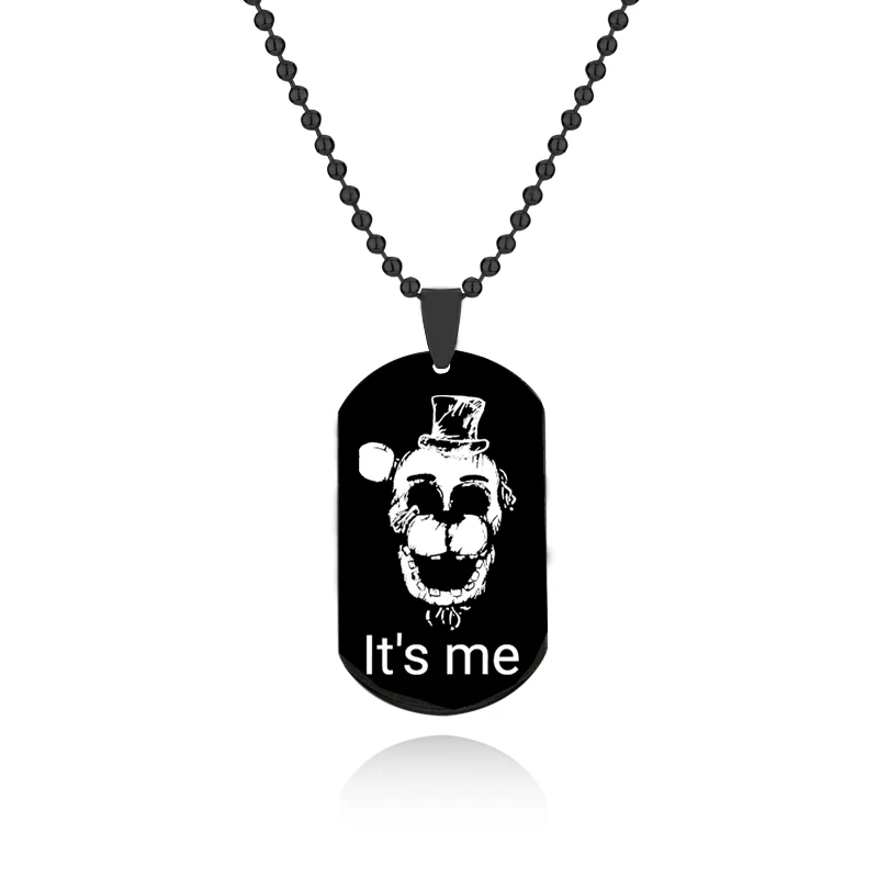 Anime freddy Necklace Stainless Steel Cosplay Dog Tag Logo Pendant Jewelry for Fans Men Gift Accessories