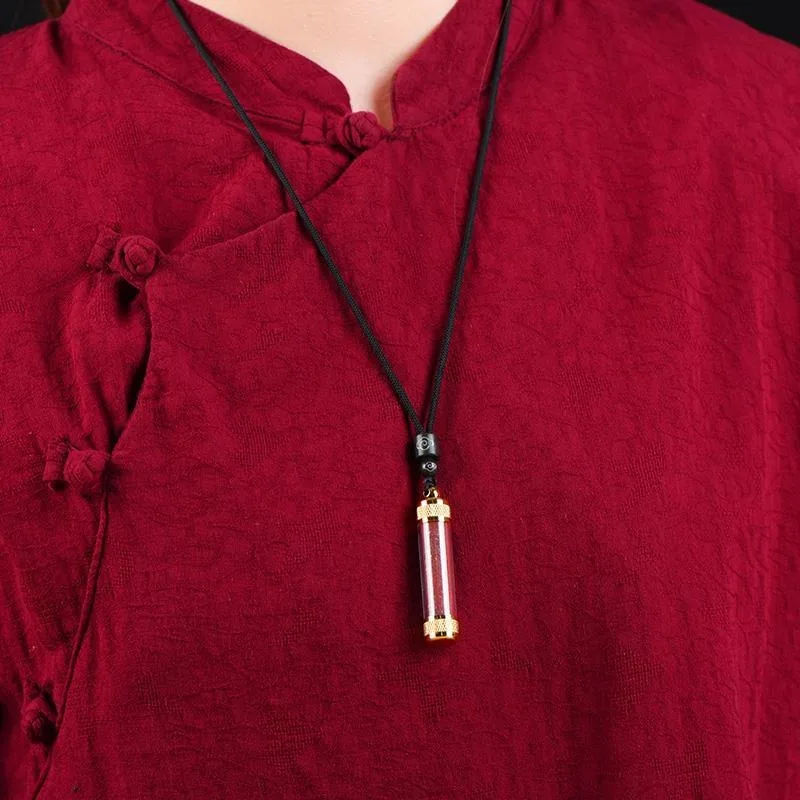 

Натуральная бутылка киновари, кулон, ожерелье, каменный порошок, гранулированный амулет для женщин, мужчин, детей, духовная защита, успокаивающий подарок